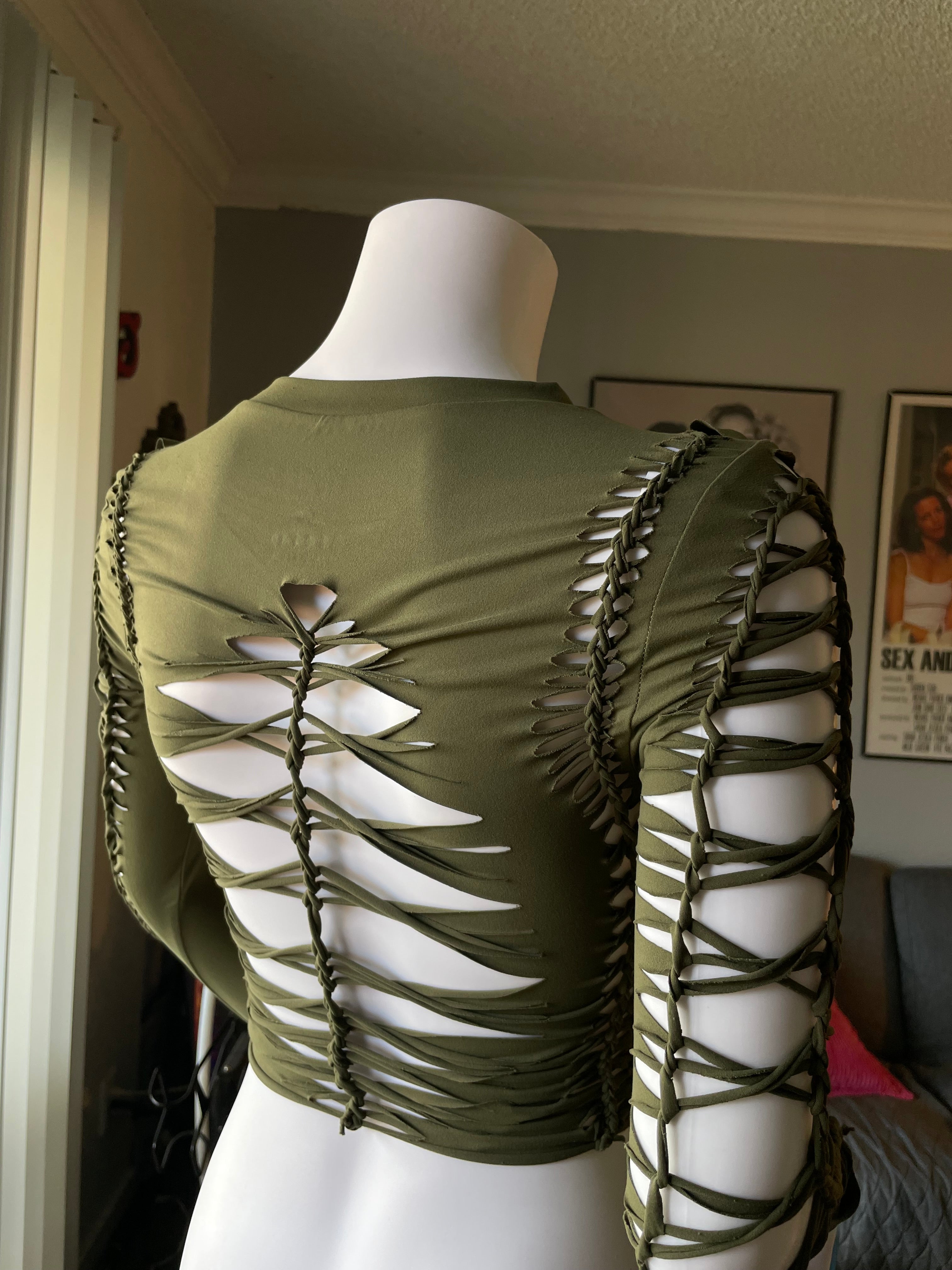 Army Green Vortex Top (MADE TO ORDER)