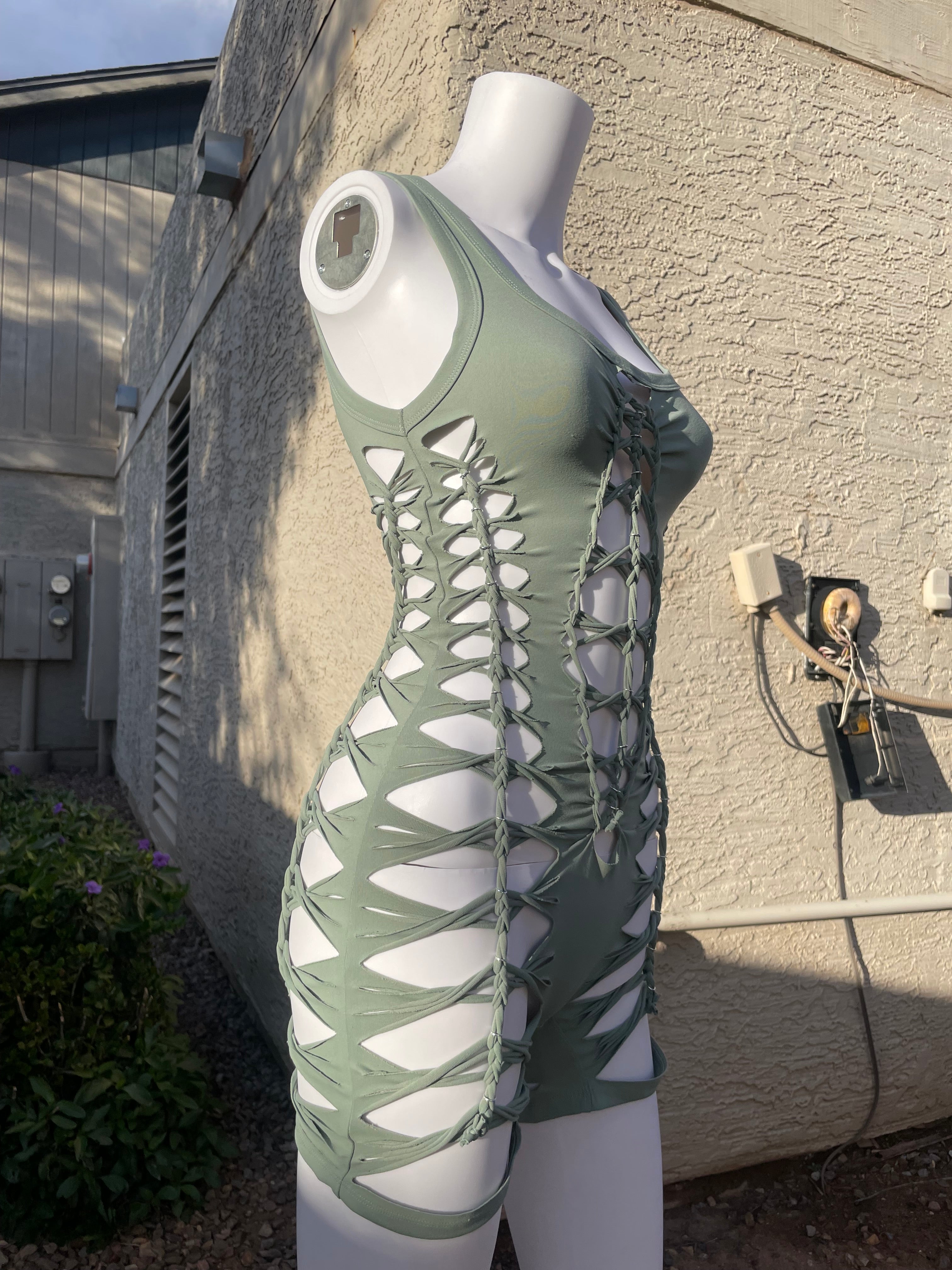 Sage Green Short Flowsuit (READY TO SHIP)