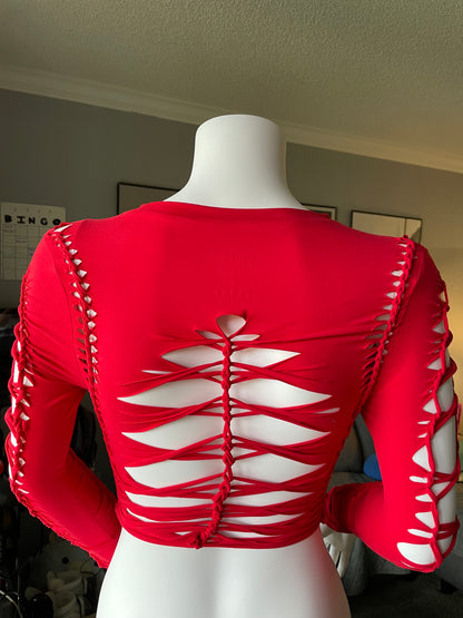 Red Long-Sleeve Top (MADE TO ORDER)