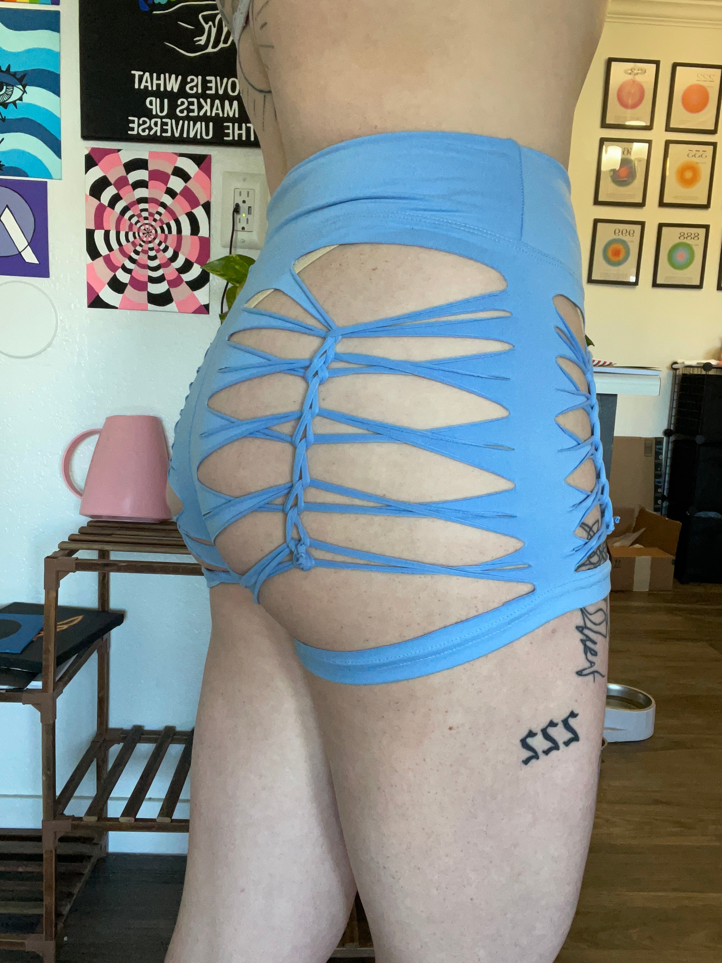 Light Blue Cheeky Shorts (MADE TO ORDER)