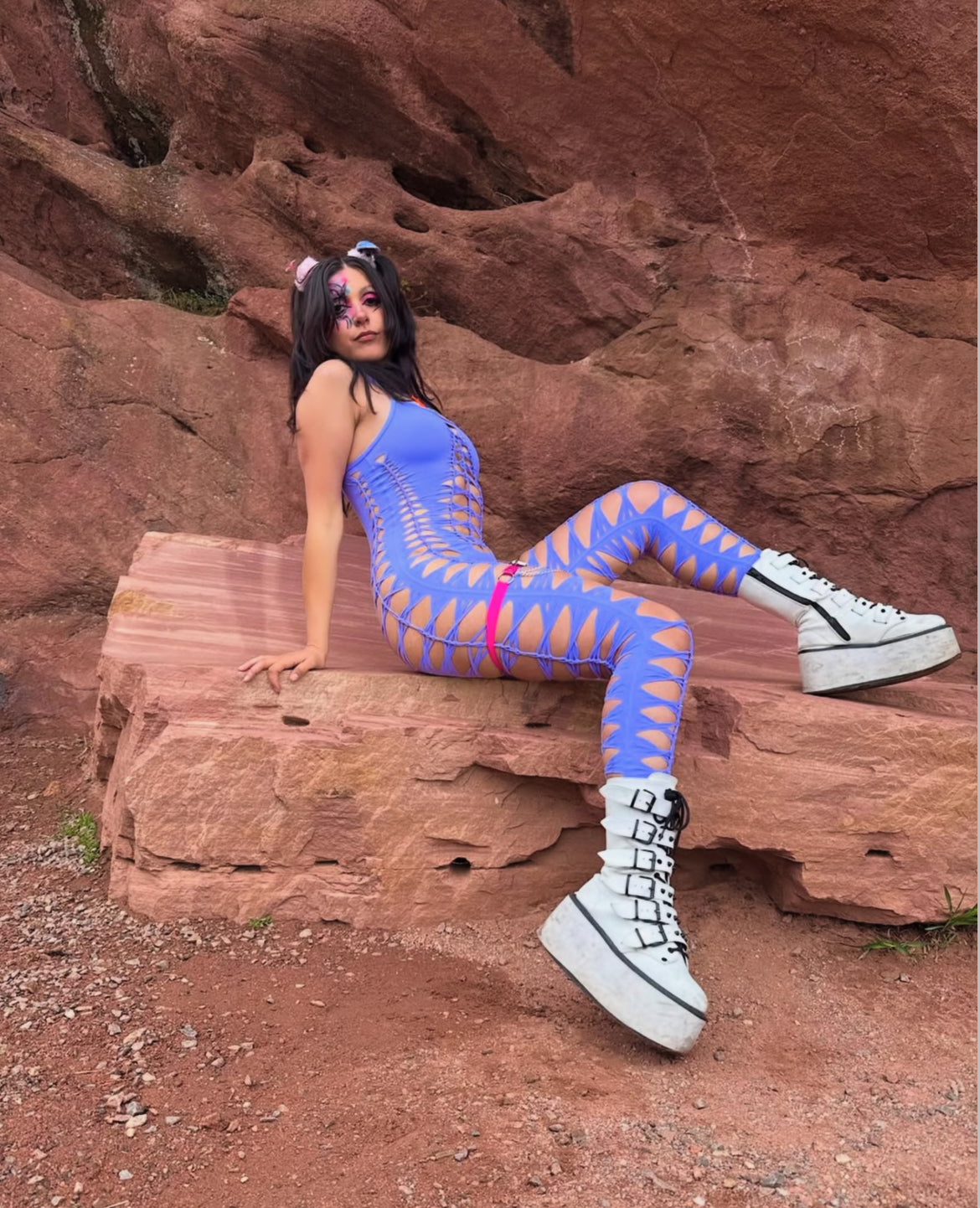 Periwinkle Sleeveless Flowsuit (MADE TO ORDER)