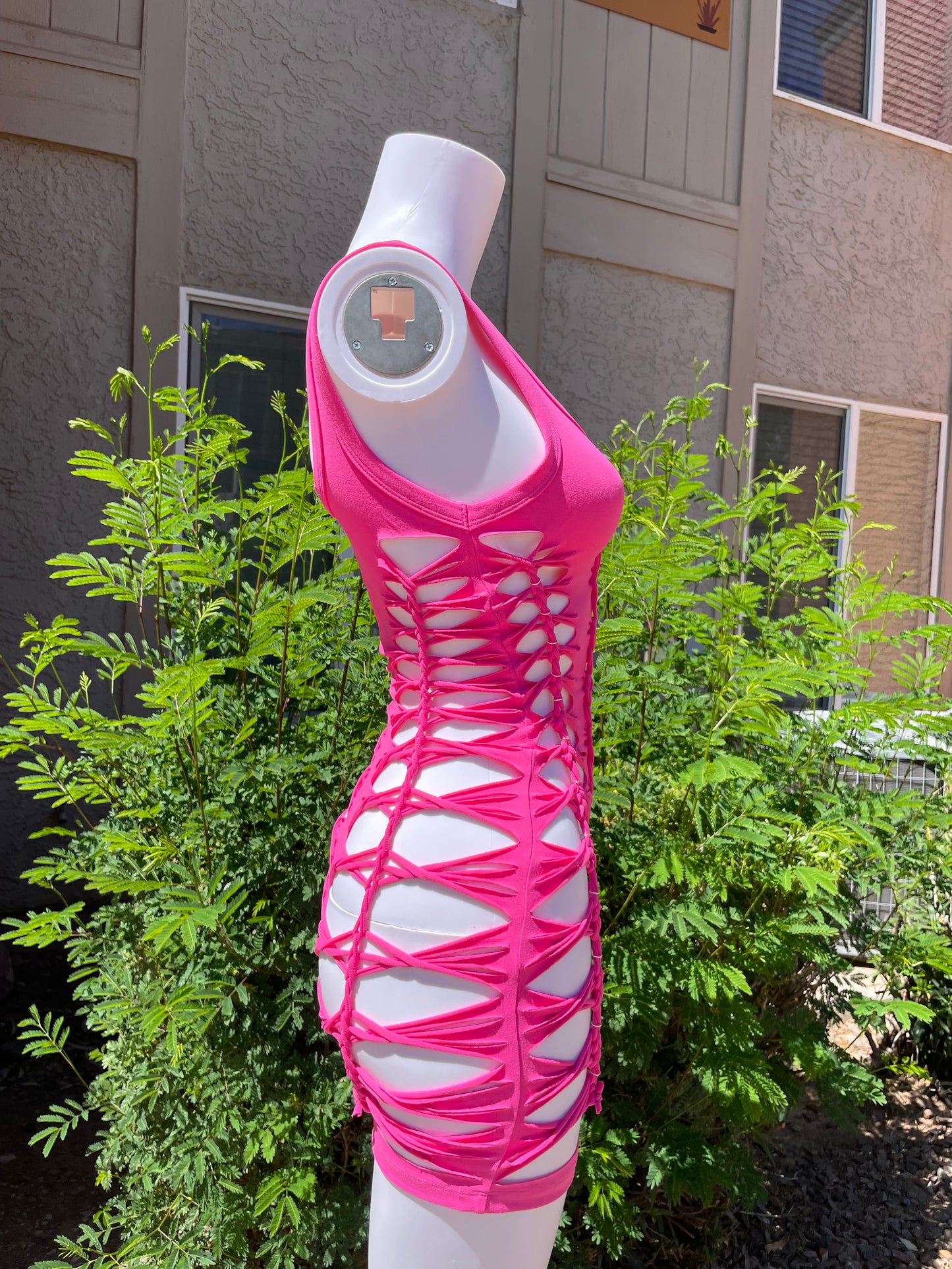Hot Pink Short Flowsuit (READY TO SHIP)