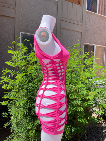 Hot Pink Short Flowsuit (READY TO SHIP)
