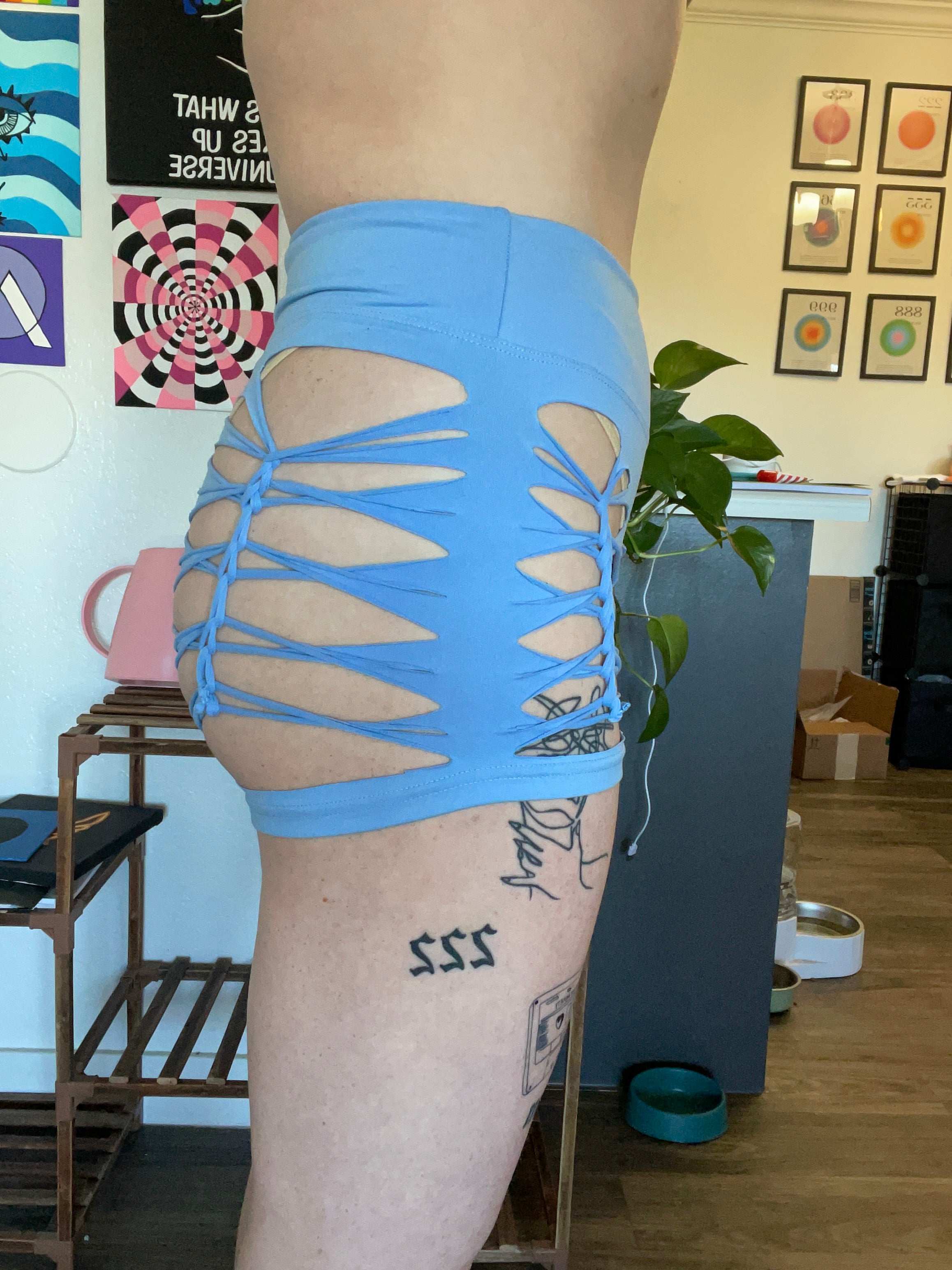 Light Blue Cheeky Shorts (MADE TO ORDER)