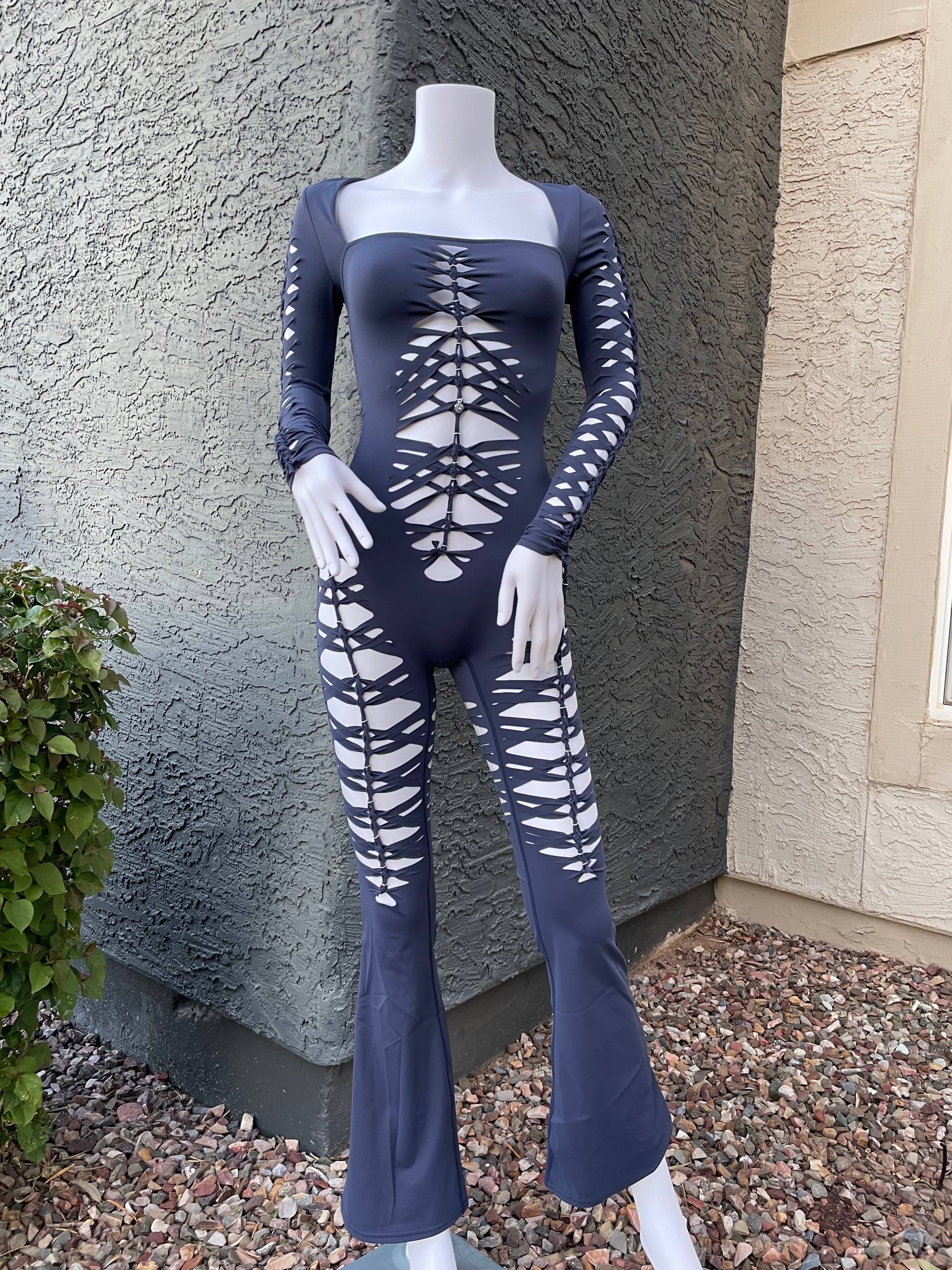 Navy Flared Flowsuit (MADE TO ORDER)