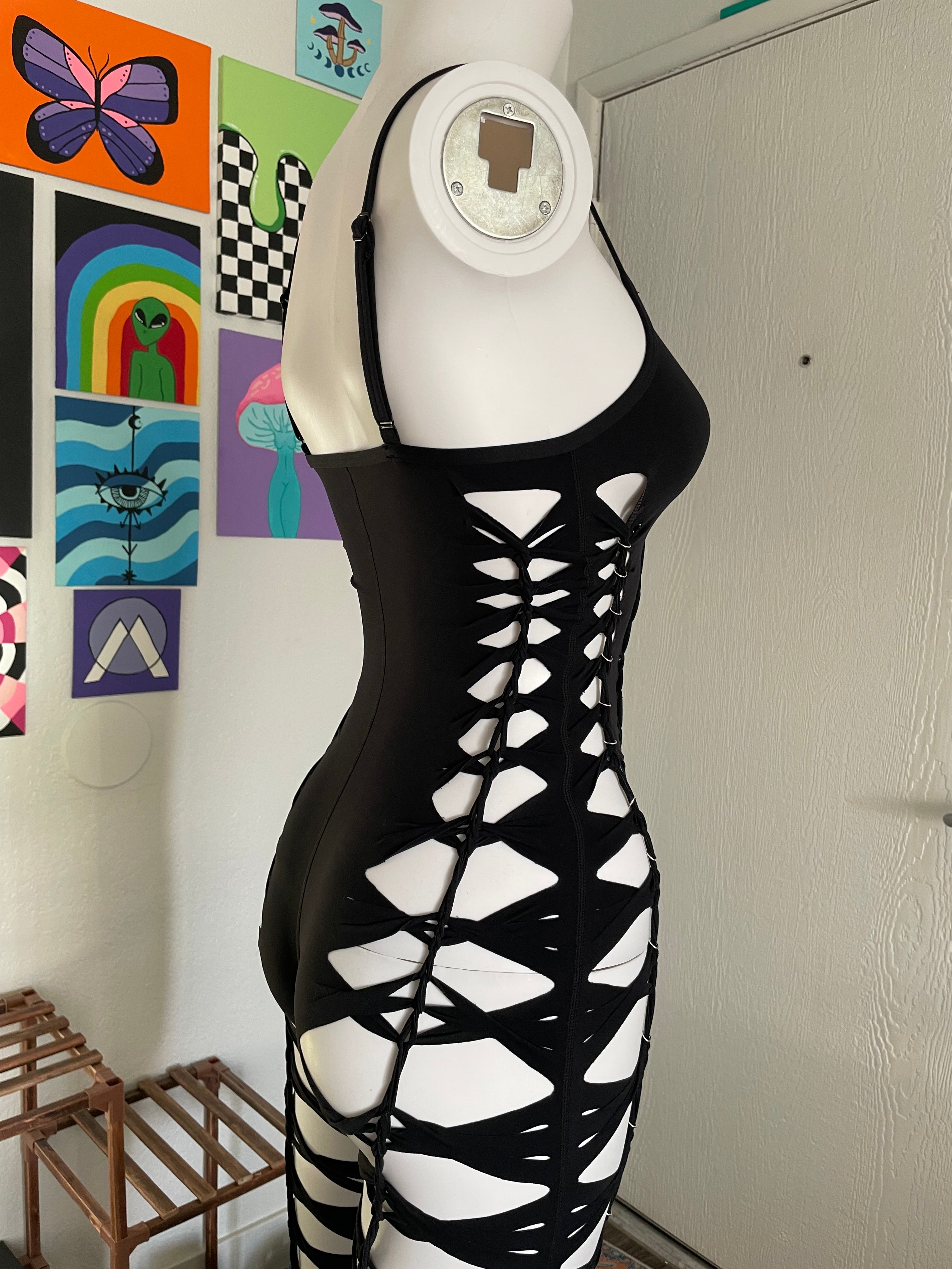 RTS! Small, Black, Flowsuit, Silver Hoops
