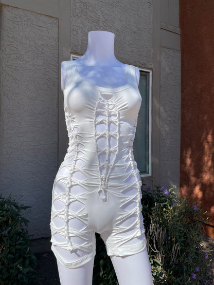 White Short Flowsuit (READY TO SHIP)