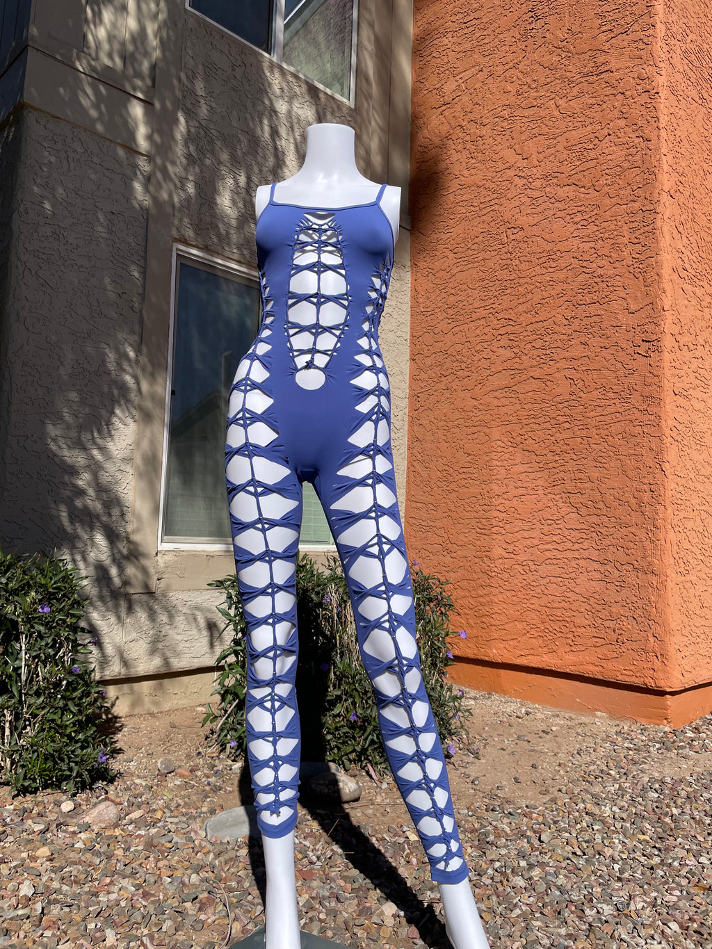 Blue Sleeveless Flowsuit (MADE TO ORDER)