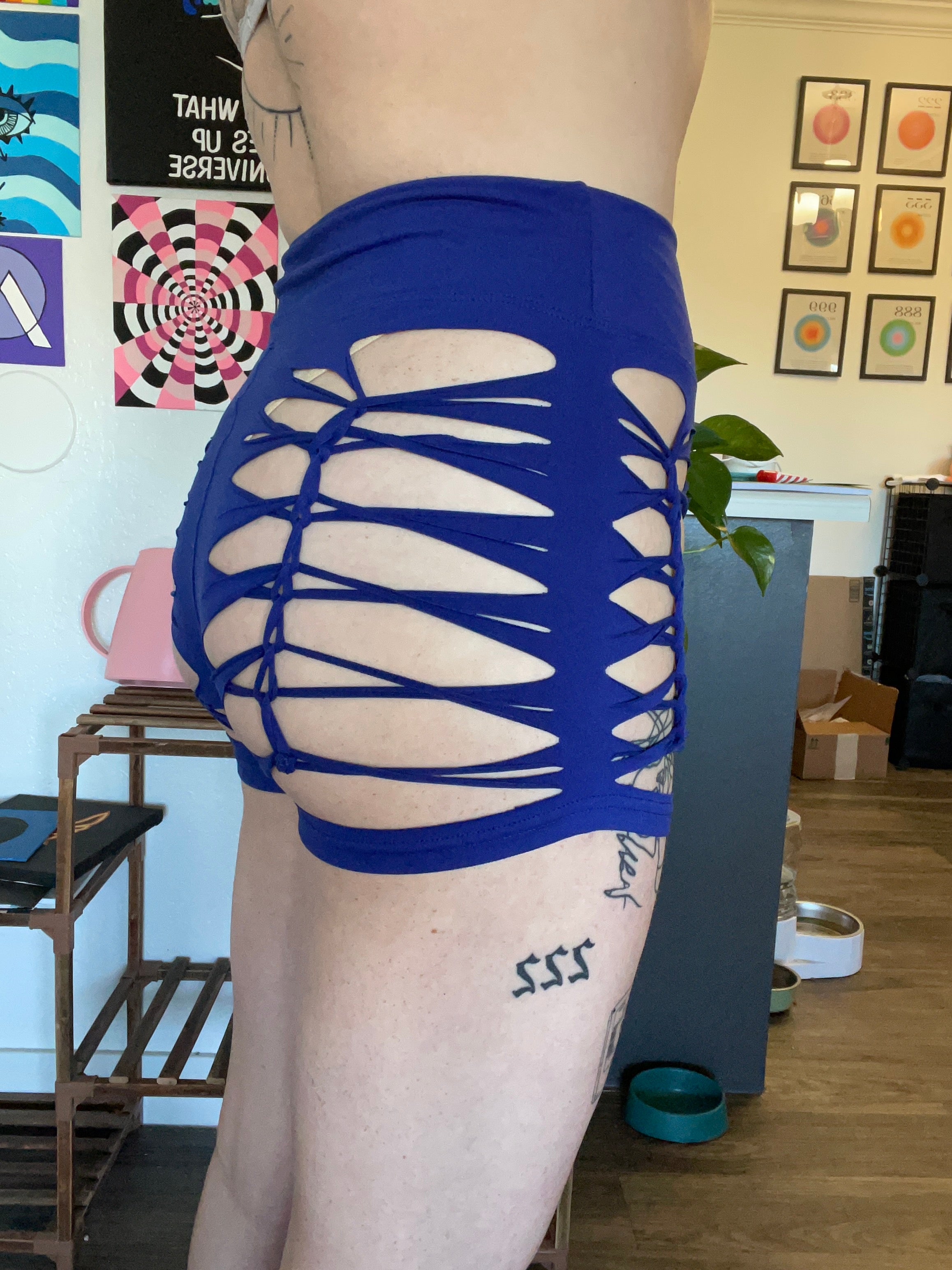 Royal Blue Cheeky Shorts (MADE TO ORDER)