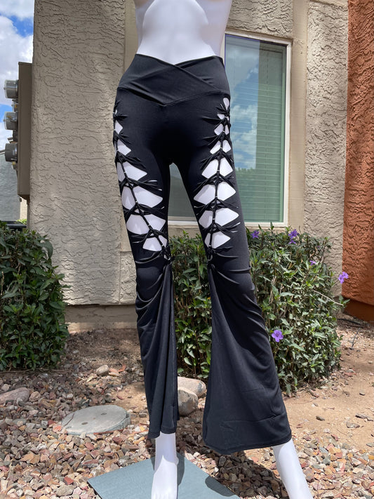 Black Luna Flared Yoga Pants (MADE TO ORDER)
