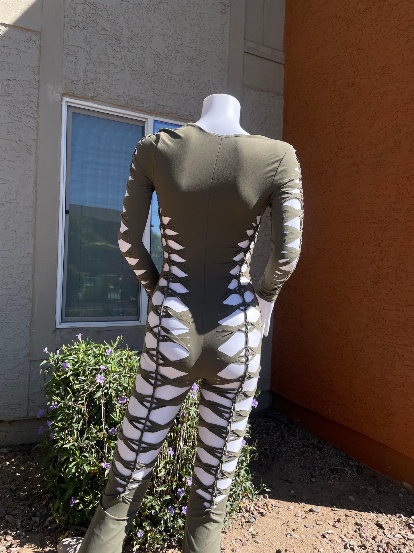 Army Green Flared Flowsuit (MADE TO ORDER)