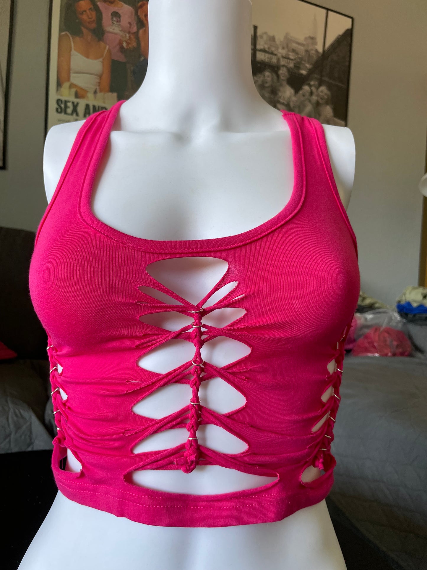 Pink Racerback Tank (READY TO SHIP)