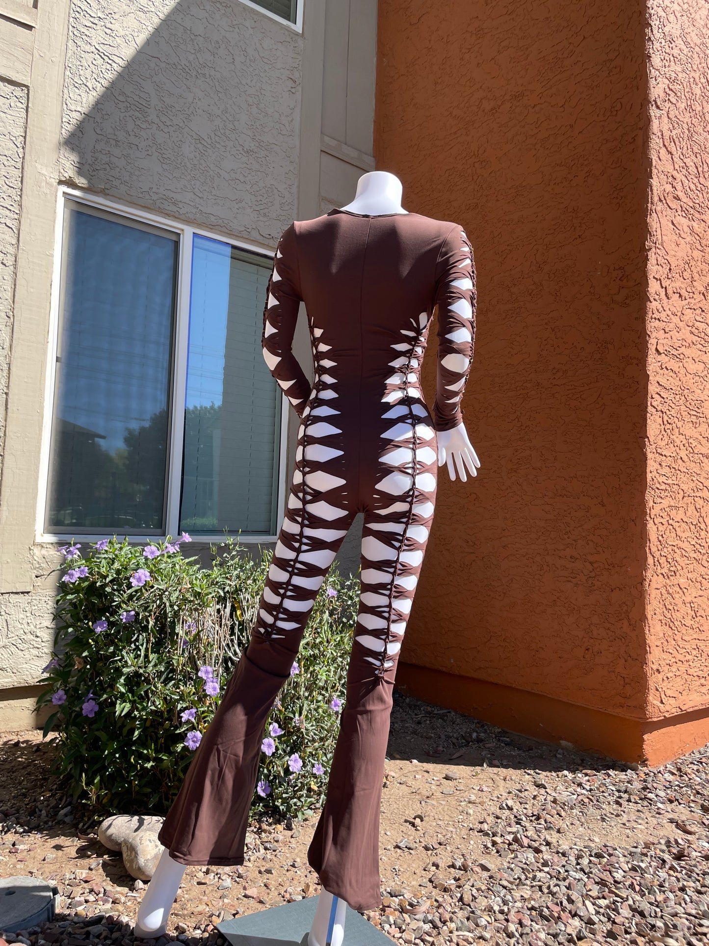 Brown Flared Flowsuit (MADE TO ORDER)