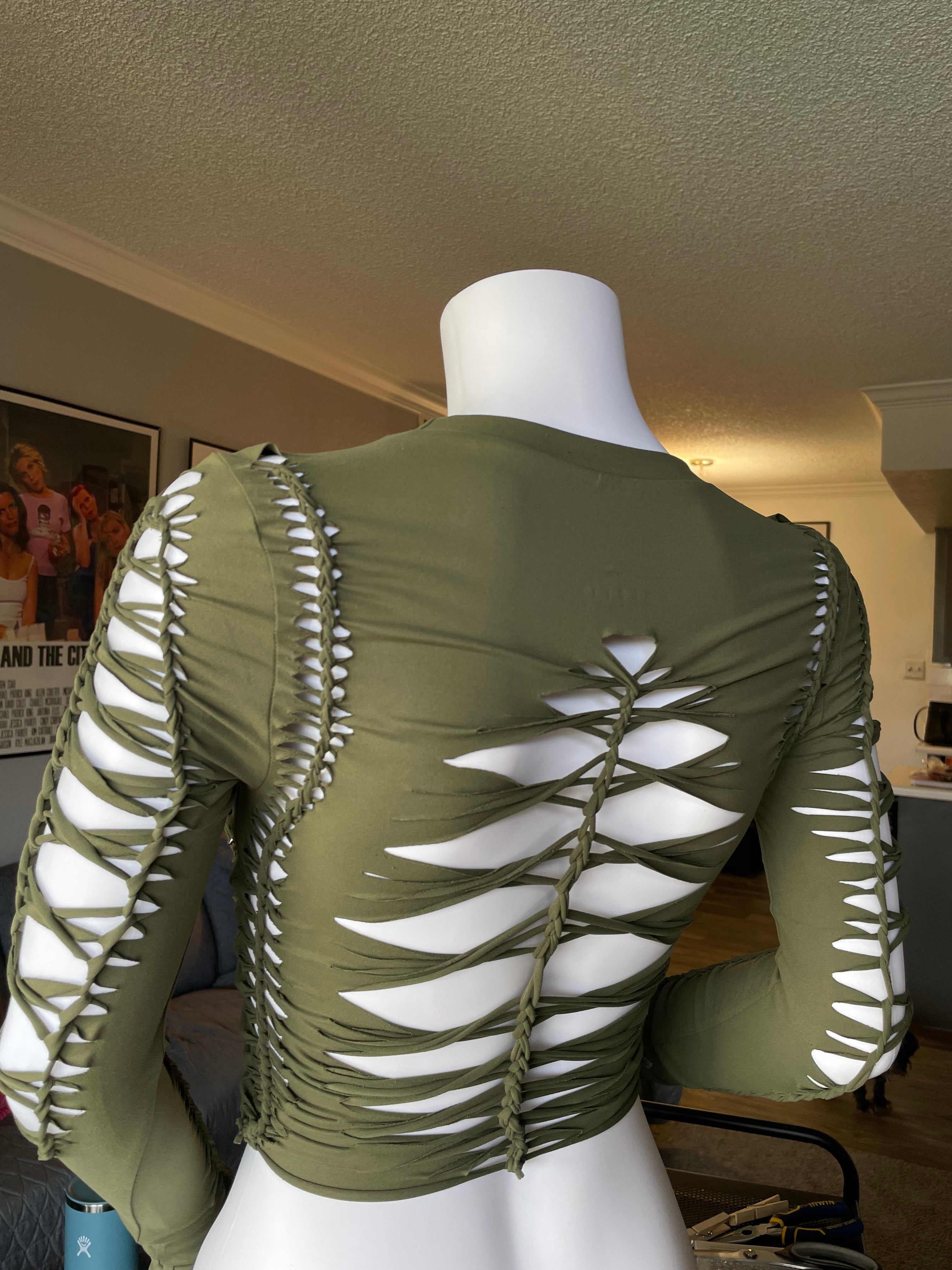 Army Green Long-Sleeve Top (MADE TO ORDER)