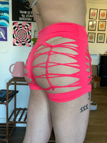 Neon Pink Cheeky Shorts (MADE TO ORDER)