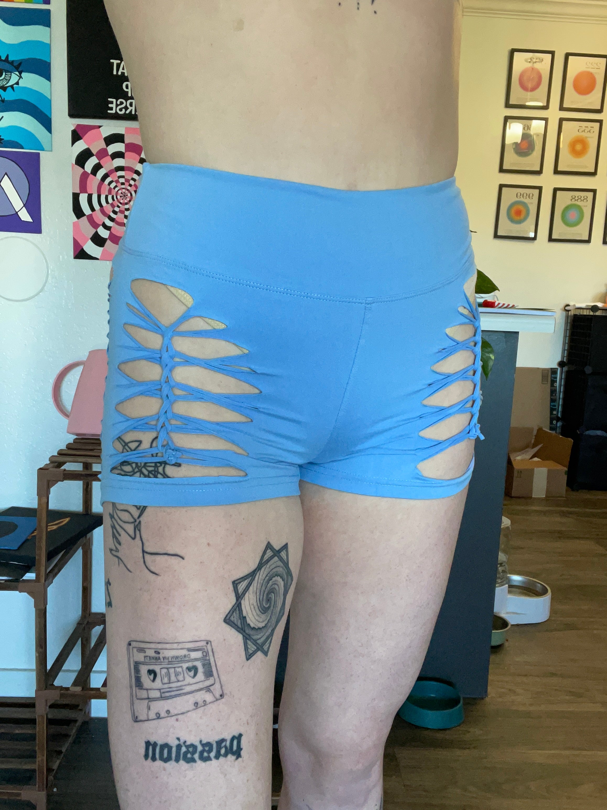 Light Blue Cheeky Shorts (MADE TO ORDER)