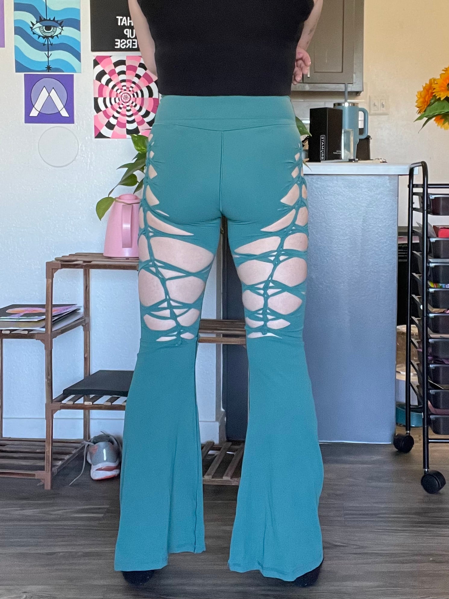 Jasper Green Luna Flared Yoga Pants (MADE TO ORDER)