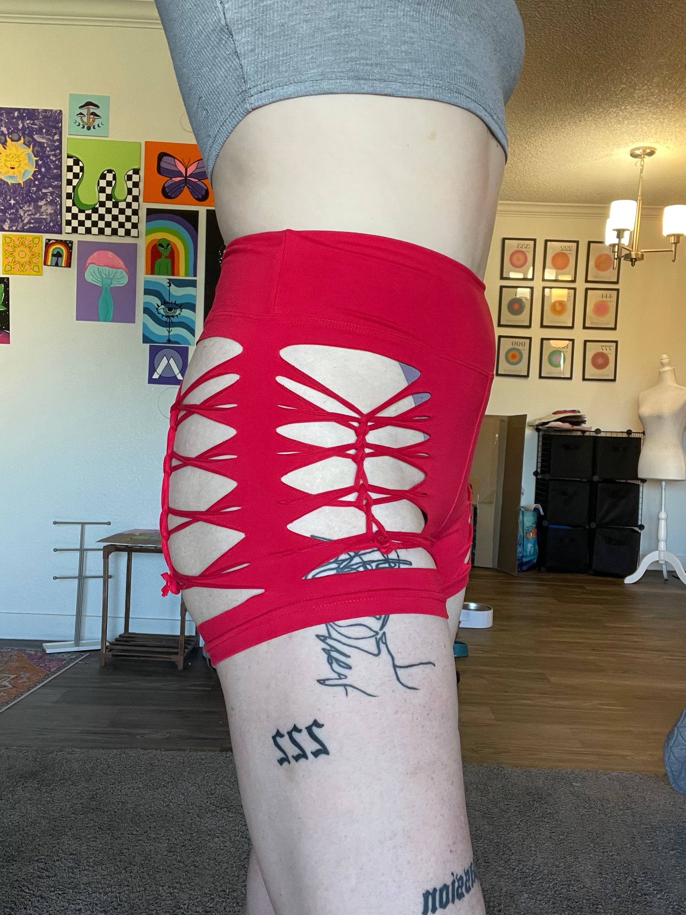 Red Cheeky Shorts (MADE TO ORDER)