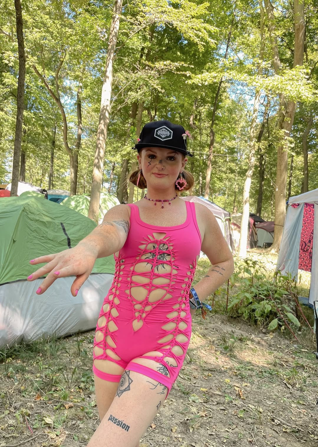 Hot Pink Short Flowsuit (READY TO SHIP)