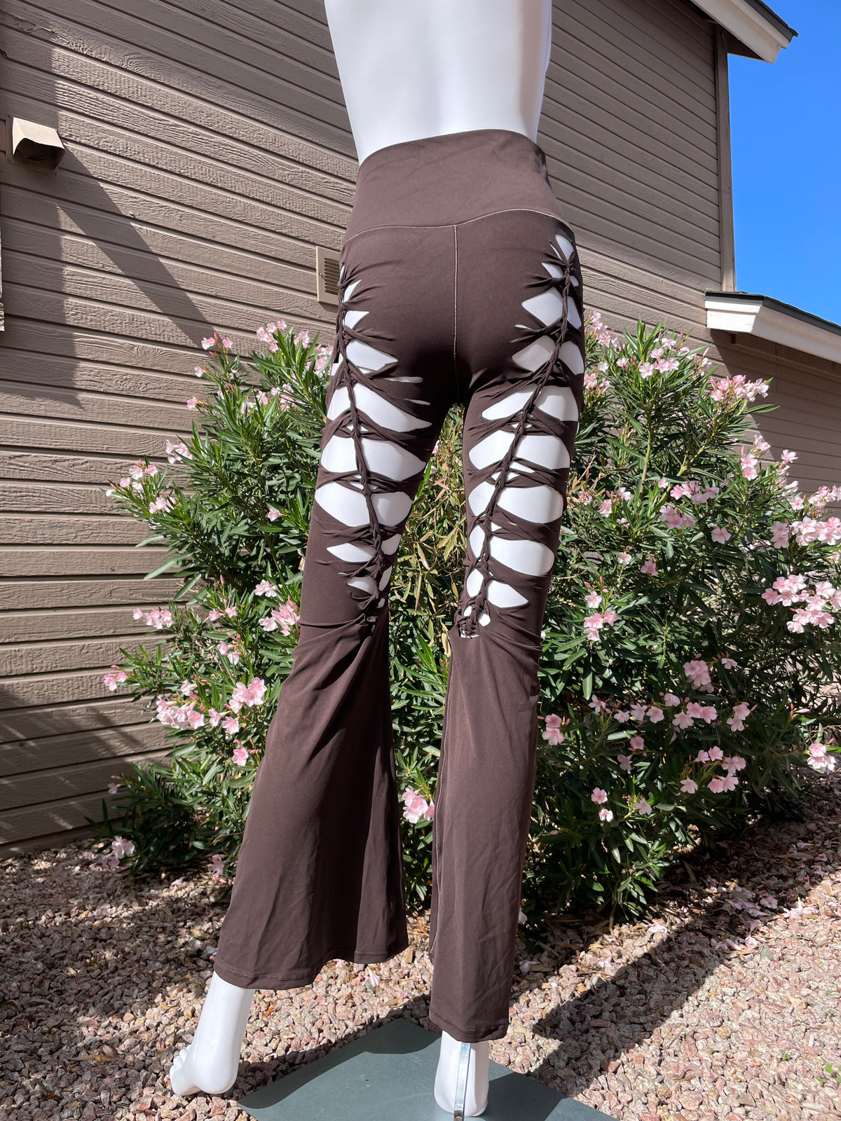 Brown Luna Flared Pants (READY TO SHIP, L)