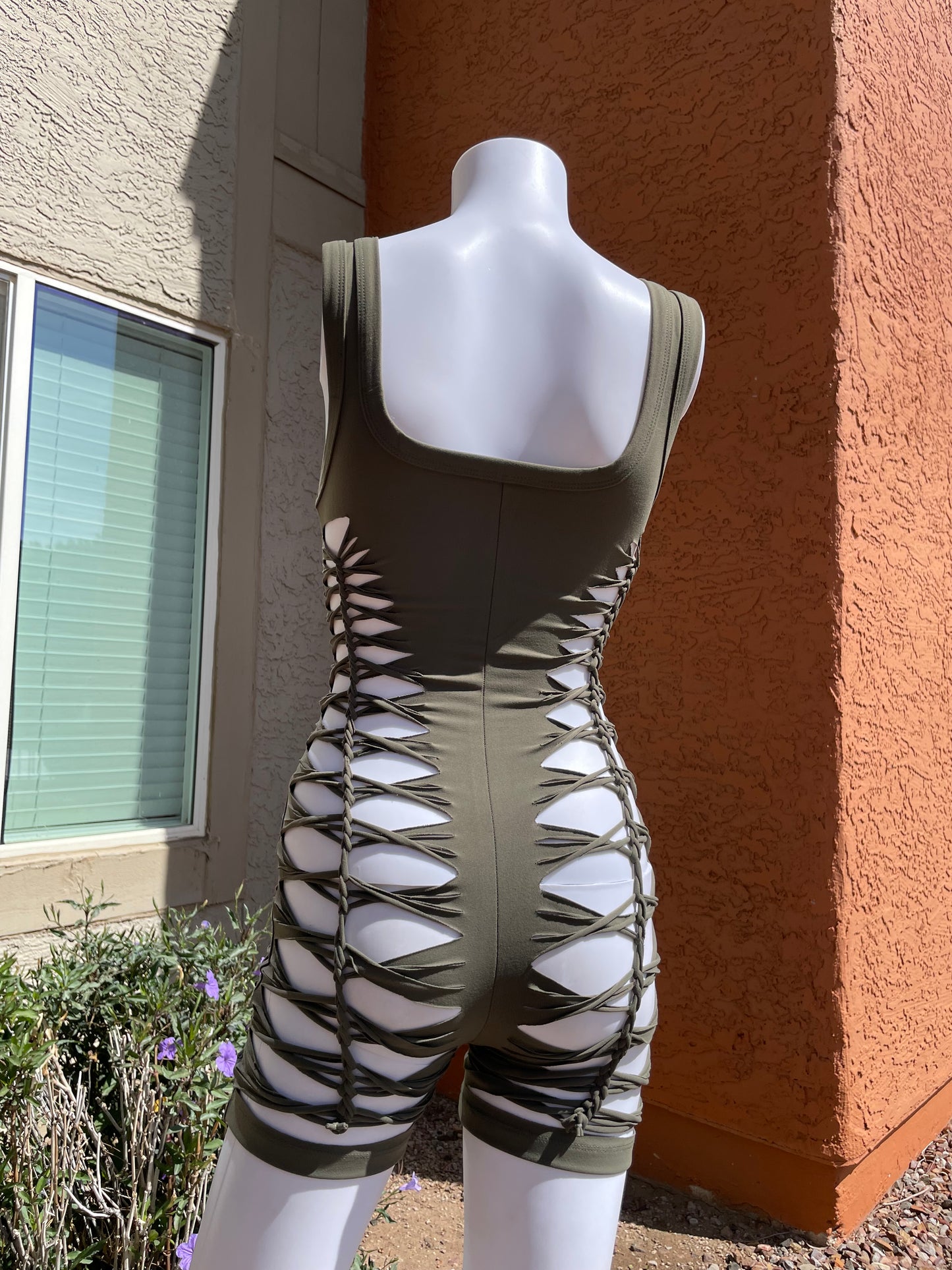 Army Green Short Flowsuit (READY TO SHIP)