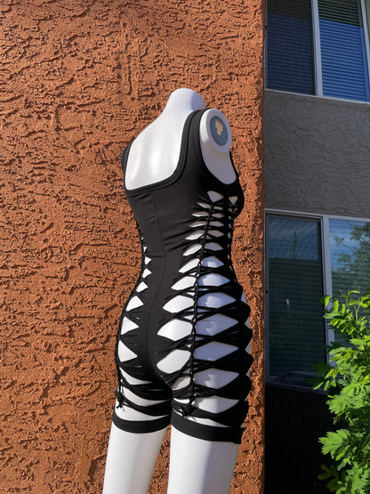 Black Short Flowsuit (MADE TO ORDER)