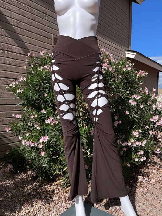 Brown Luna Flared Pants (READY TO SHIP, L)