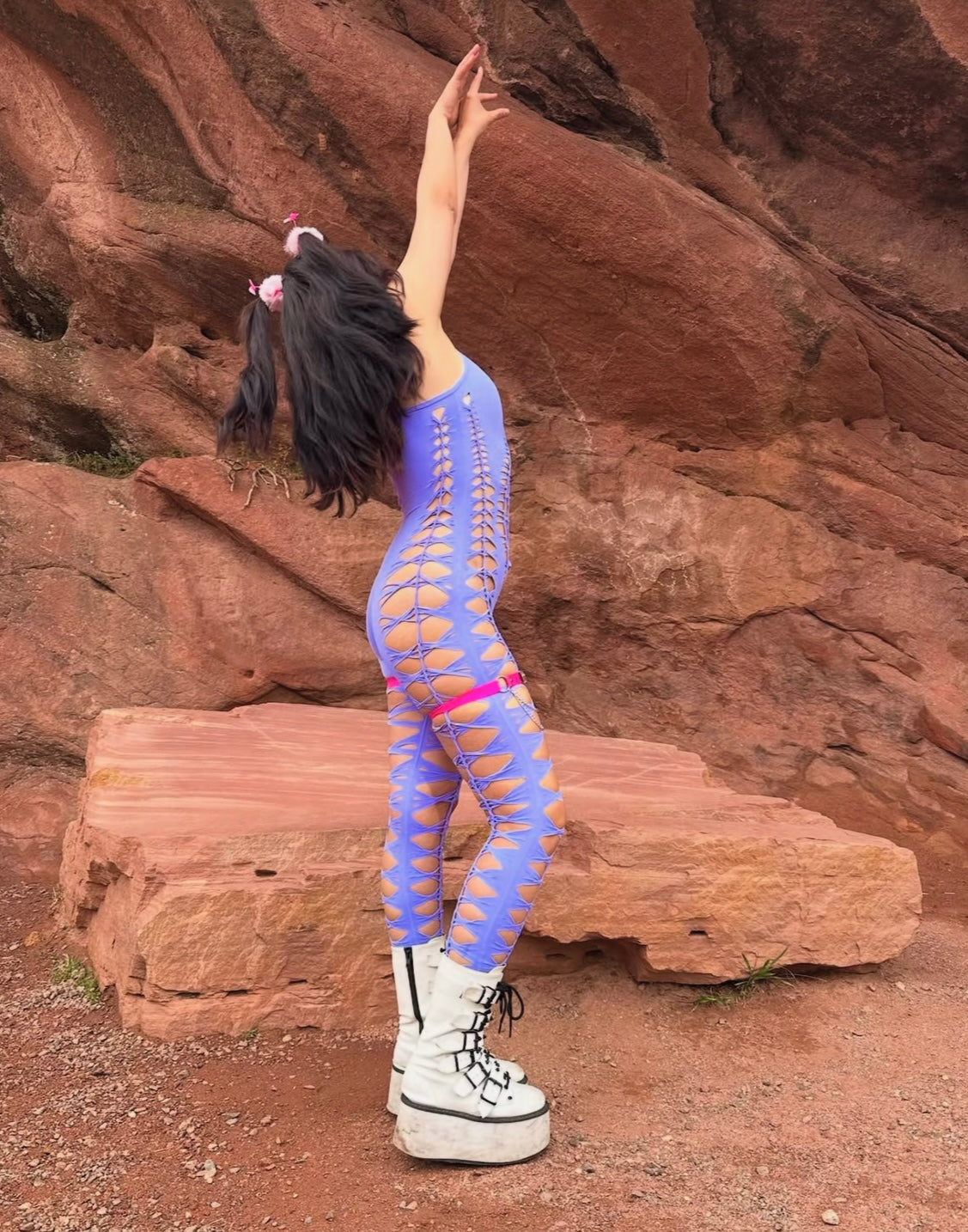 Periwinkle Sleeveless Flowsuit (MADE TO ORDER)