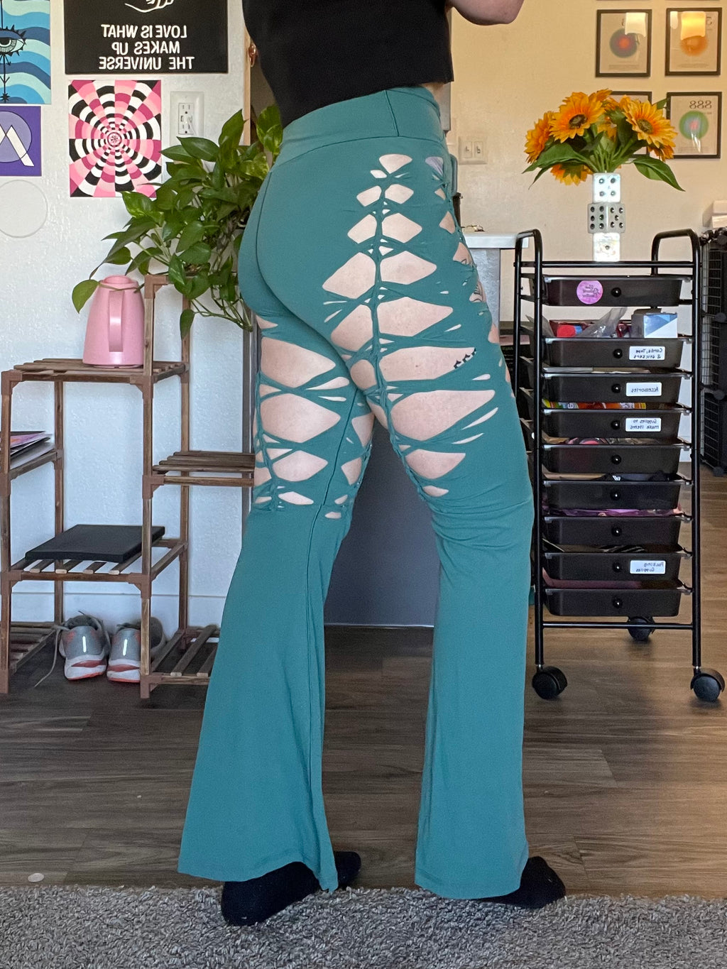 Jasper Green Luna Flared Yoga Pants (MADE TO ORDER)