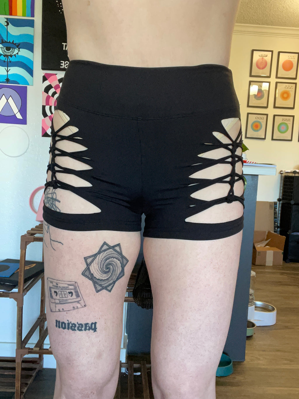 Black Cheeky Shorts (MADE TO ORDER)