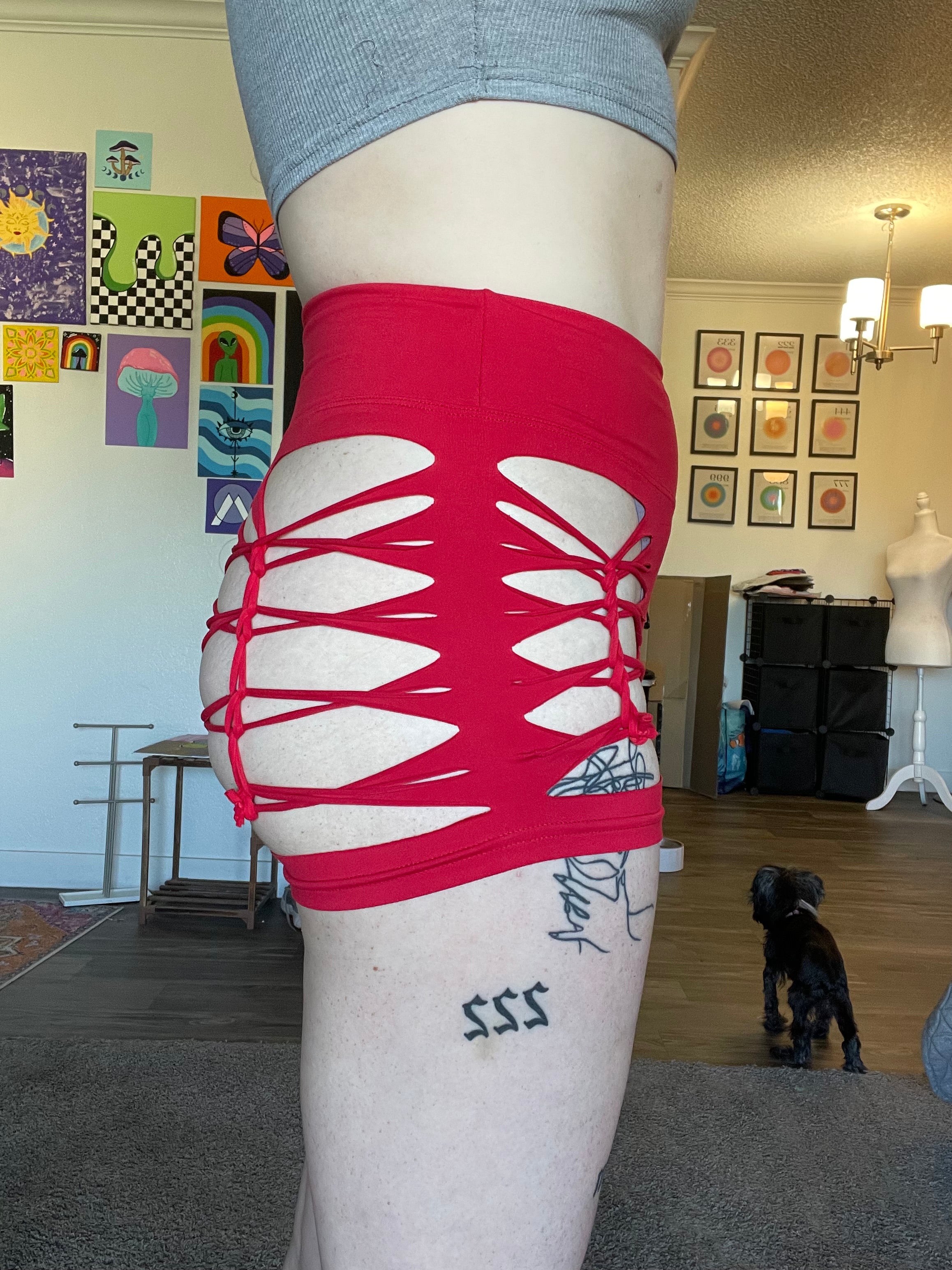 Red Cheeky Shorts (MADE TO ORDER)