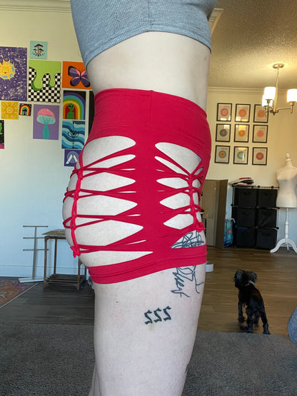 Red Cheeky Shorts (MADE TO ORDER)