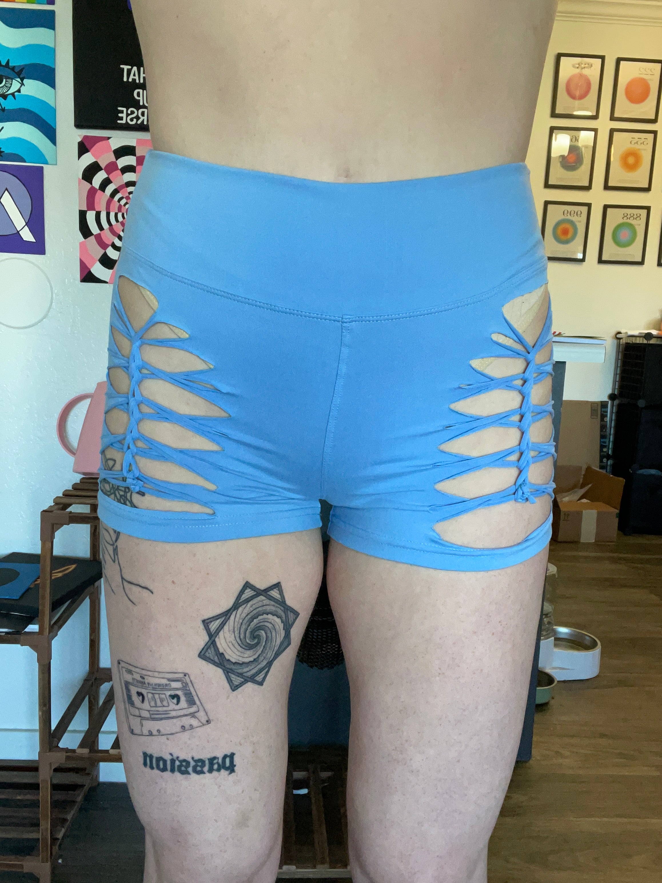 Light Blue Cheeky Shorts (MADE TO ORDER)