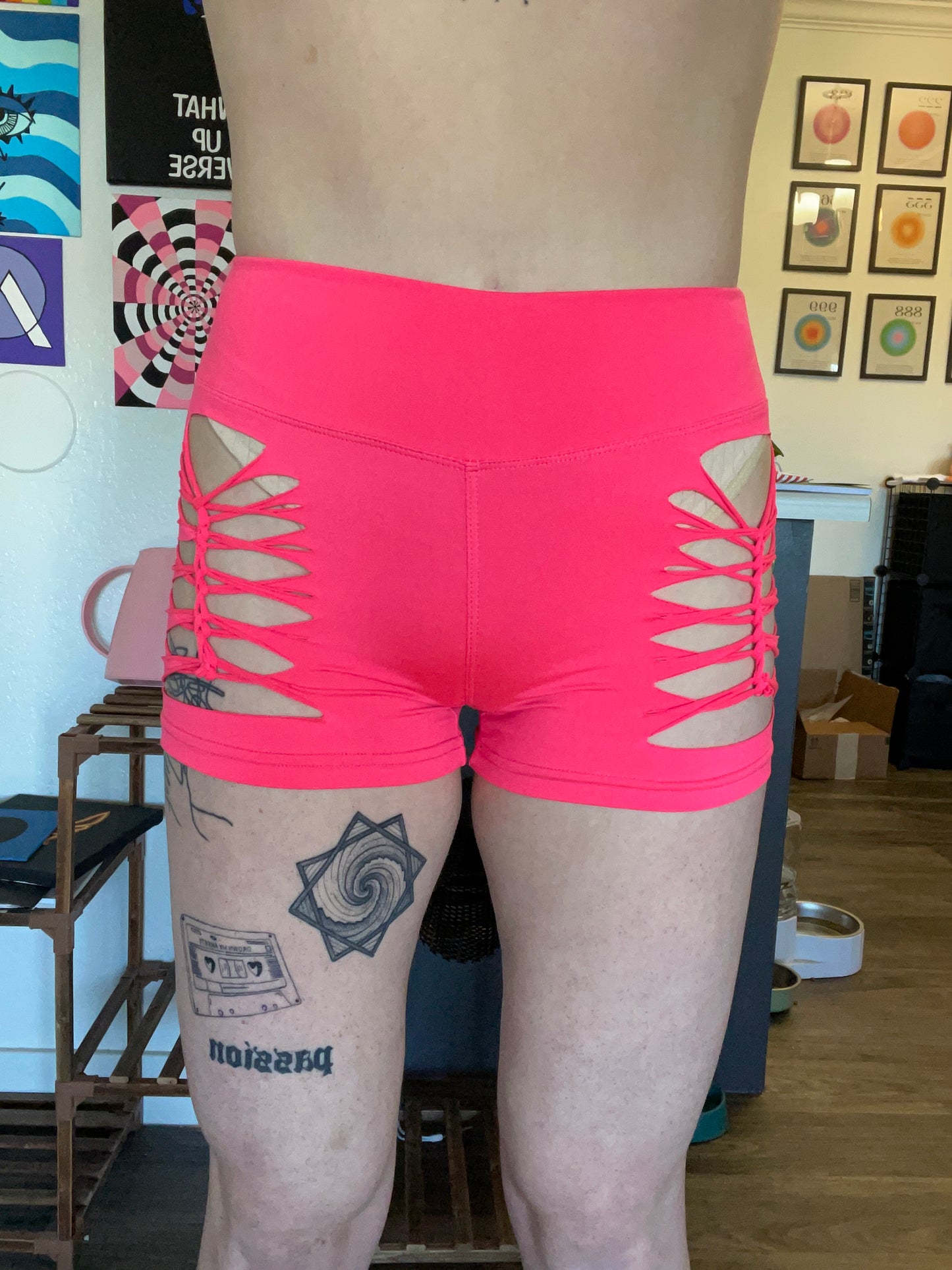 Neon Pink Cheeky Shorts (MADE TO ORDER)