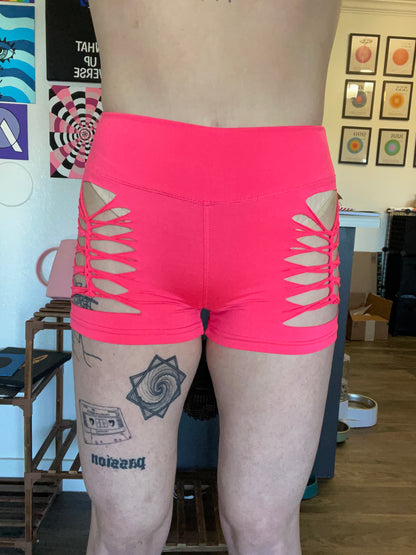 Neon Pink Cheeky Shorts (MADE TO ORDER)