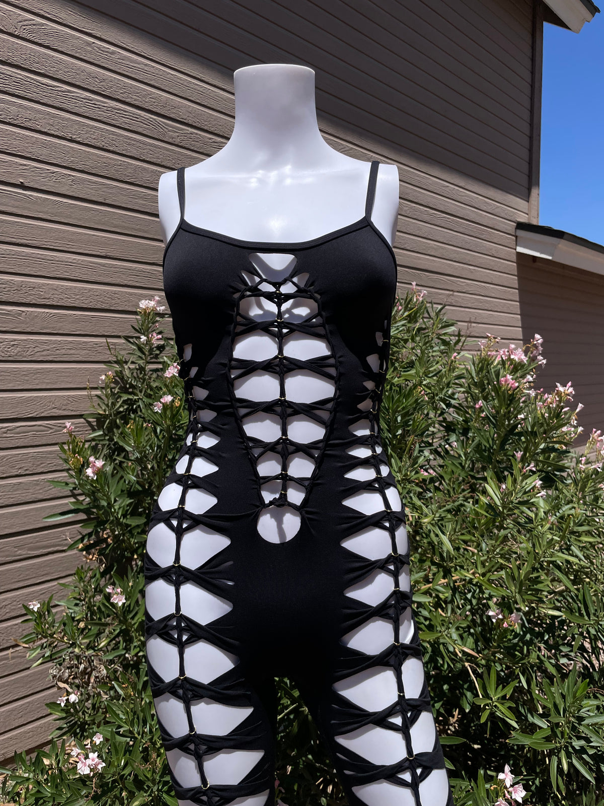 Black Sleeveless Flowsuit (MADE TO ORDER)