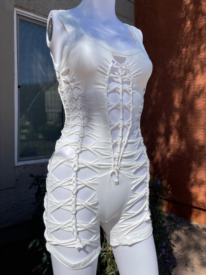 White Short Flowsuit (READY TO SHIP)