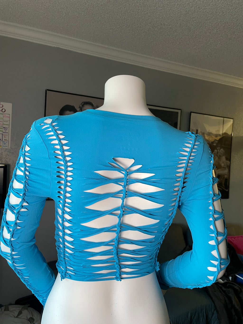 Blue Long Sleeve Crop (MADE TO ORDER)