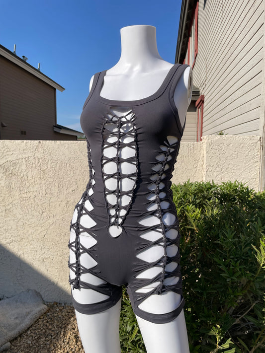 Gray Short Flowsuit (READY TO SHIP)