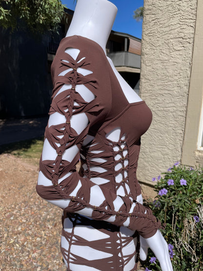 Brown Flared Flowsuit (MADE TO ORDER)