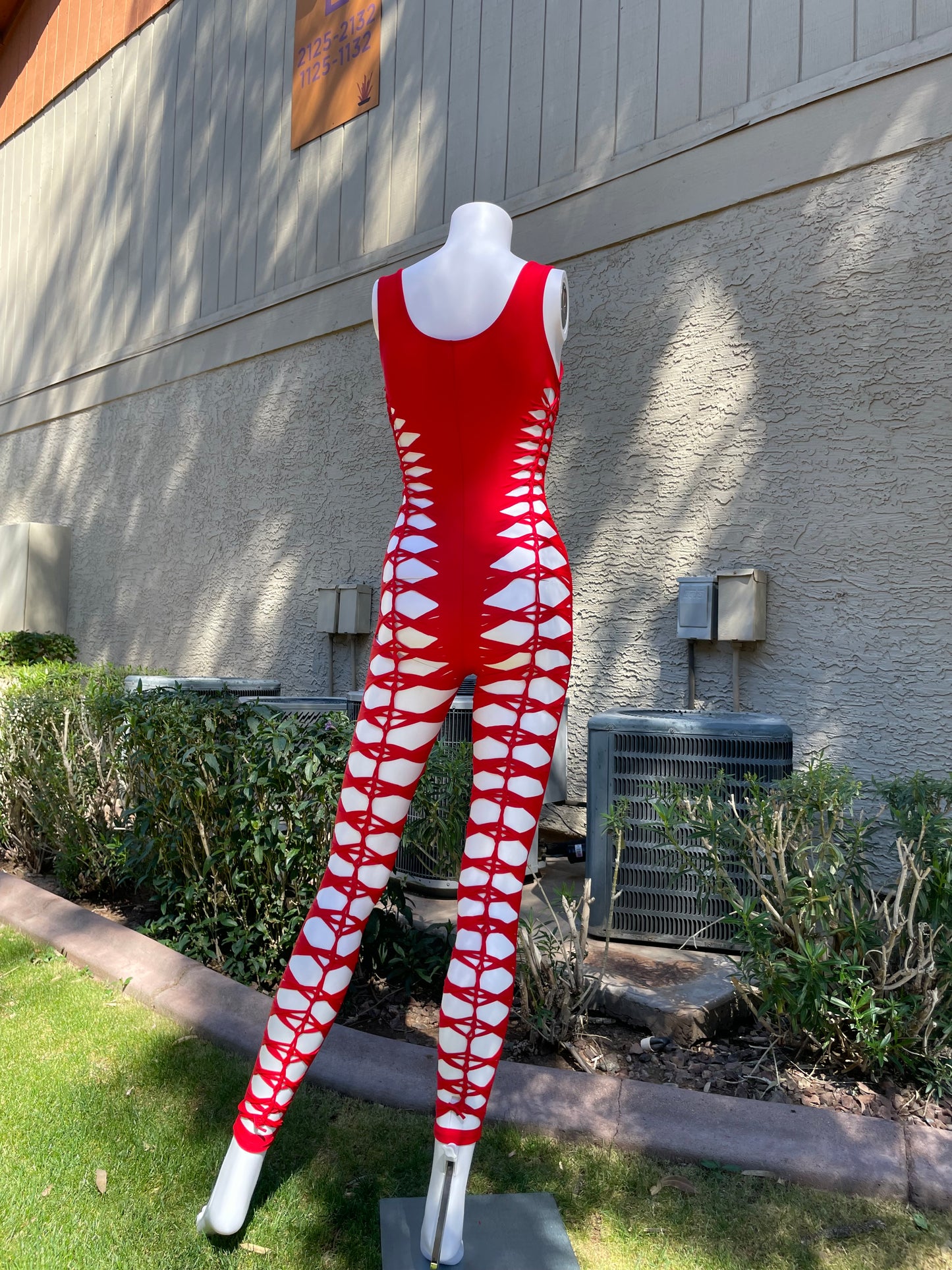 Red Sleeveless Flowsuit (READY TO SHIP)